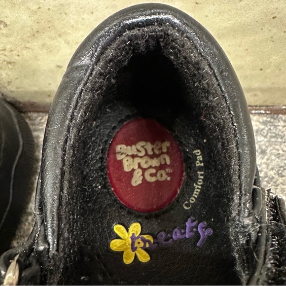 Buster Brown Black Mary Jane Toddler Shoes Size 7 - Picture 9 of 11